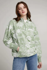 Chandail demi-zip unisexe en coton ouaté - Chandail demi-zip Femme