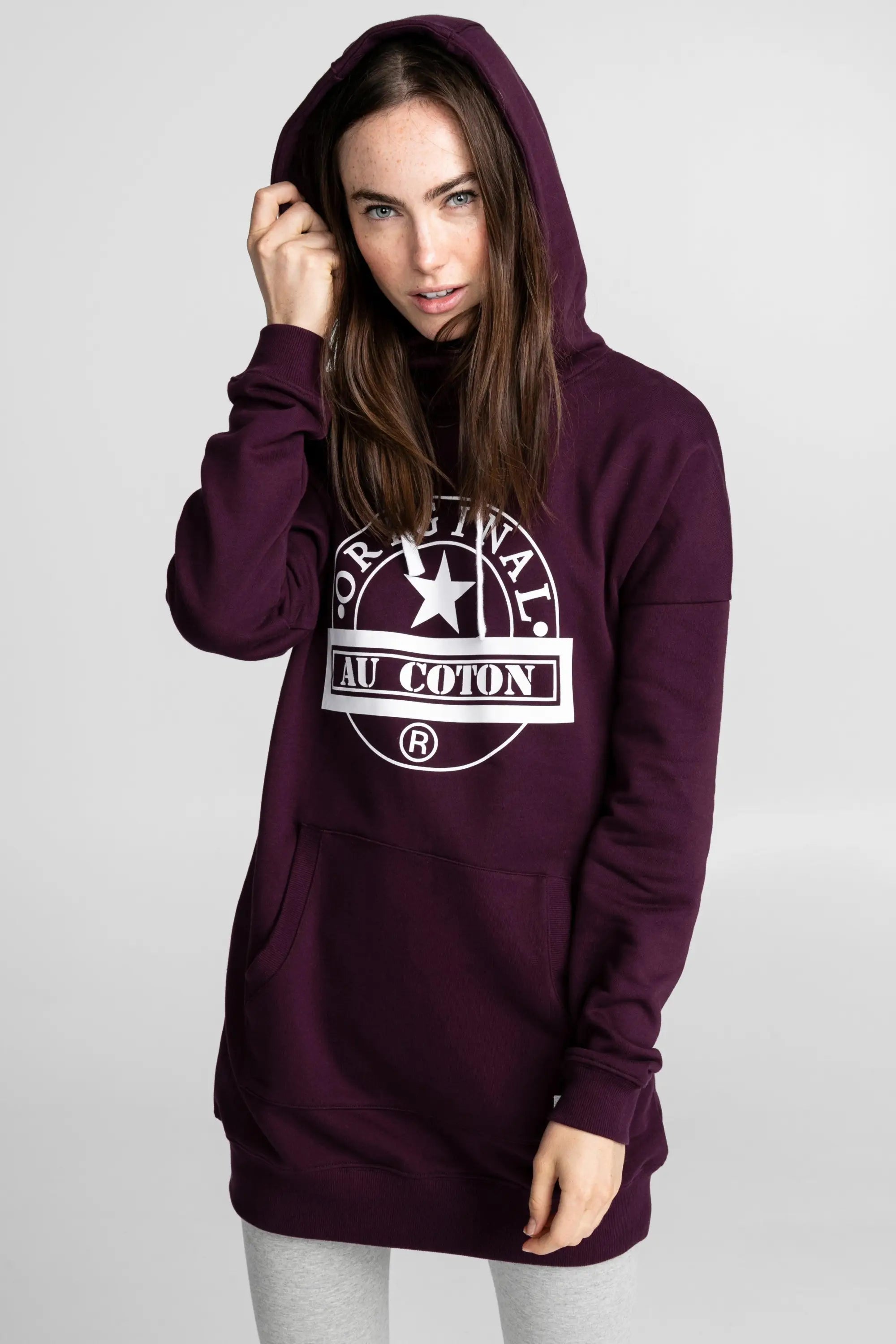 Hoodie long uni - Original Au Coton