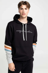 Hoodie unisexe bandes colorées - Original Au Coton