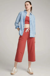 Pantalon ample 7/8 envers ratiné - Original Au Coton