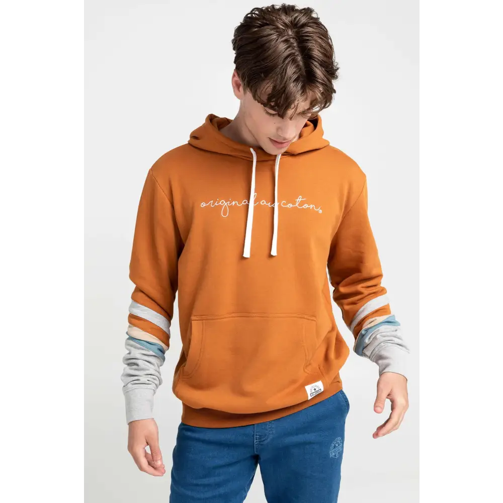 Hoodie unisexe bandes colorées - Original Au Coton