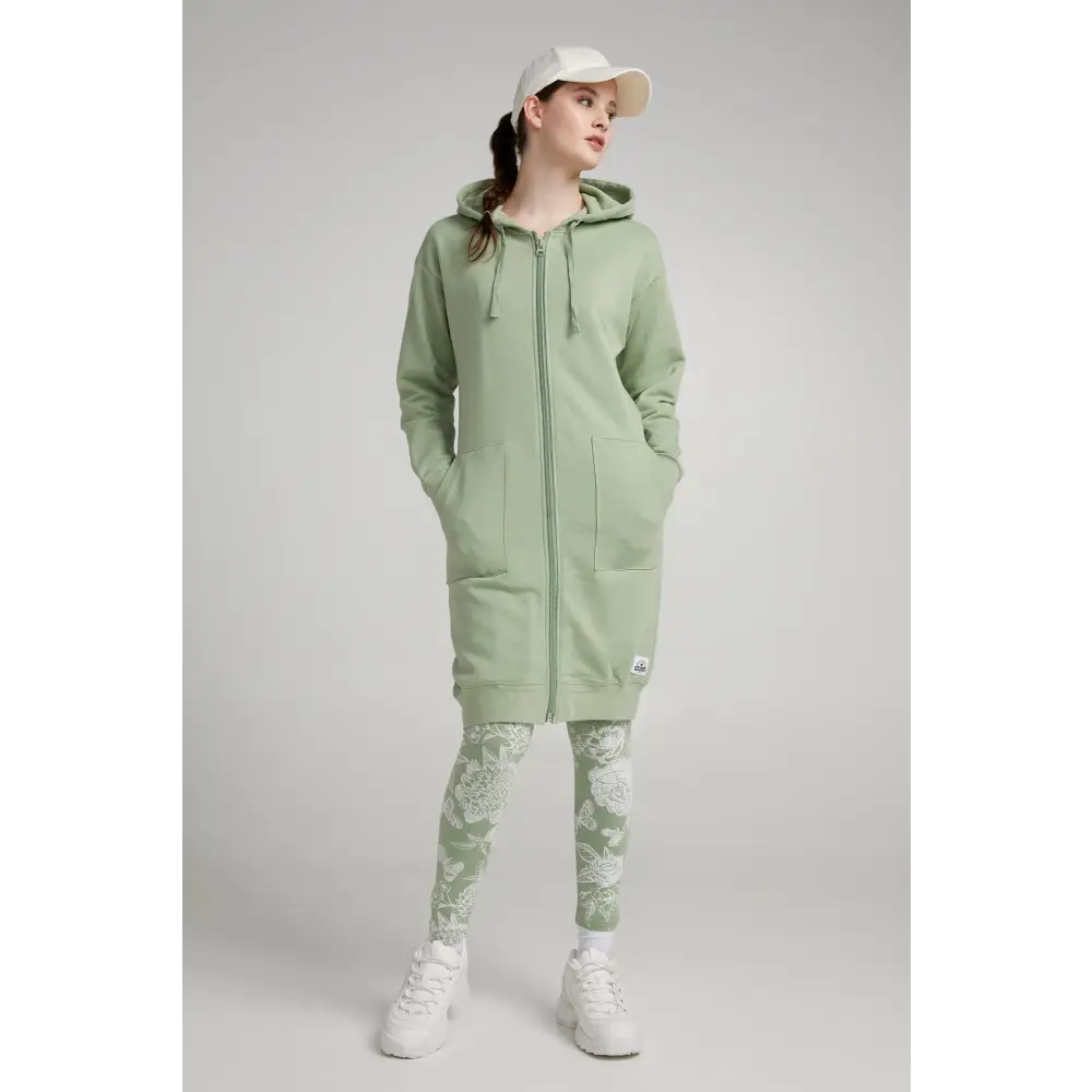 Veste longue hoodie zippée en coton ouaté - Original Au Coton