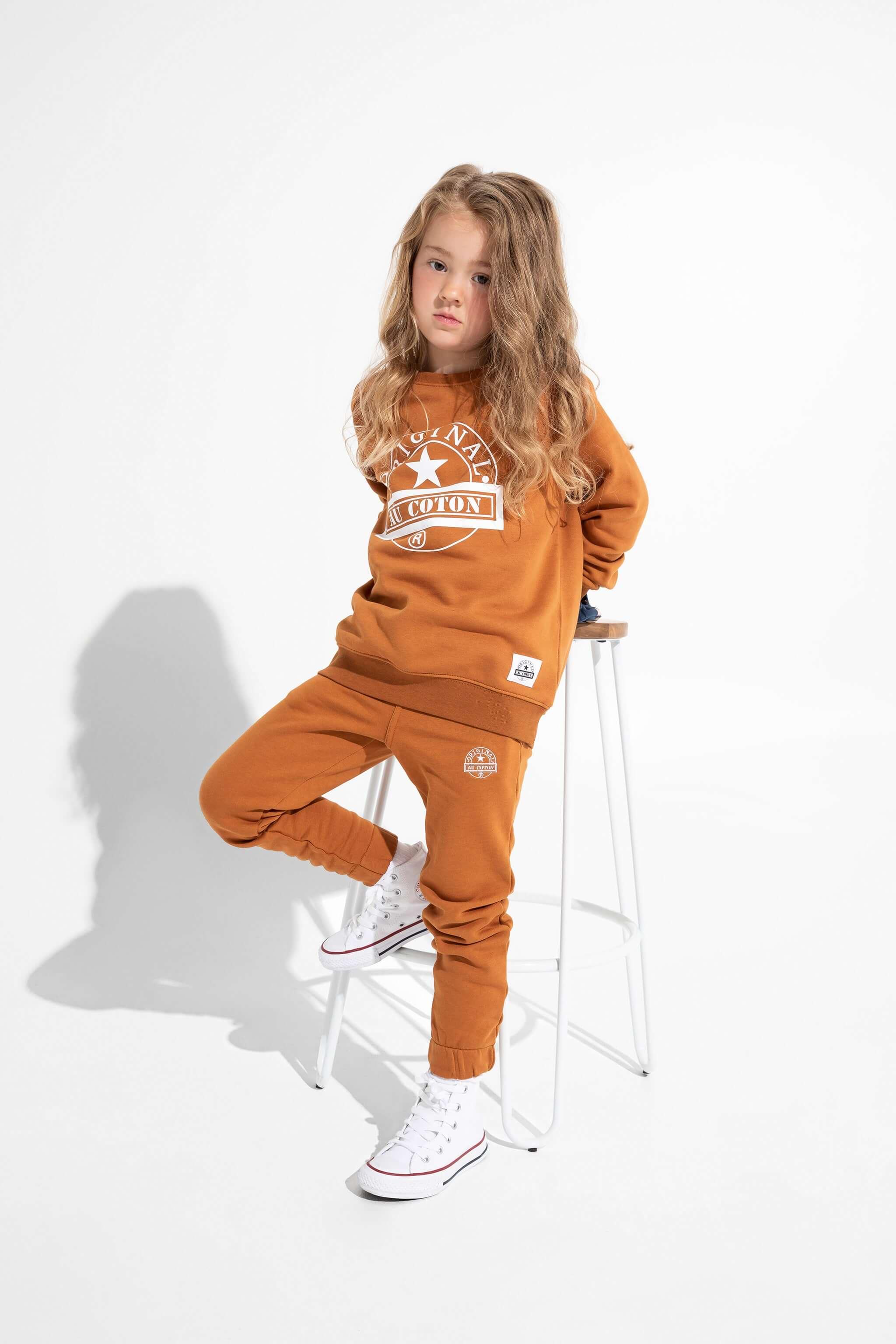 Pantalon unisexe en coton ouaté pour enfant - Original Au Coton