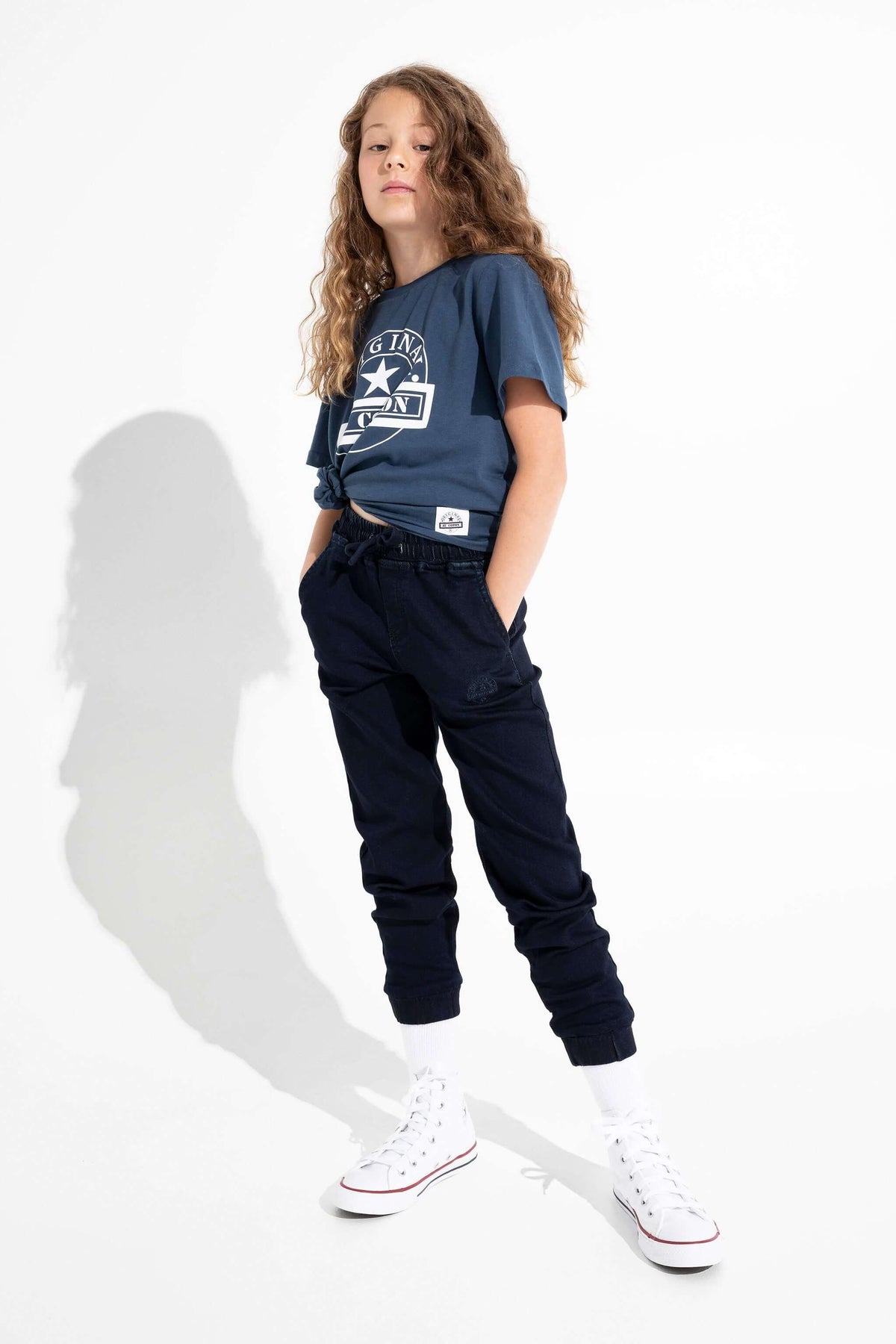 Jogger unisexe denim envers ratiné pour enfant - Original Au Coton