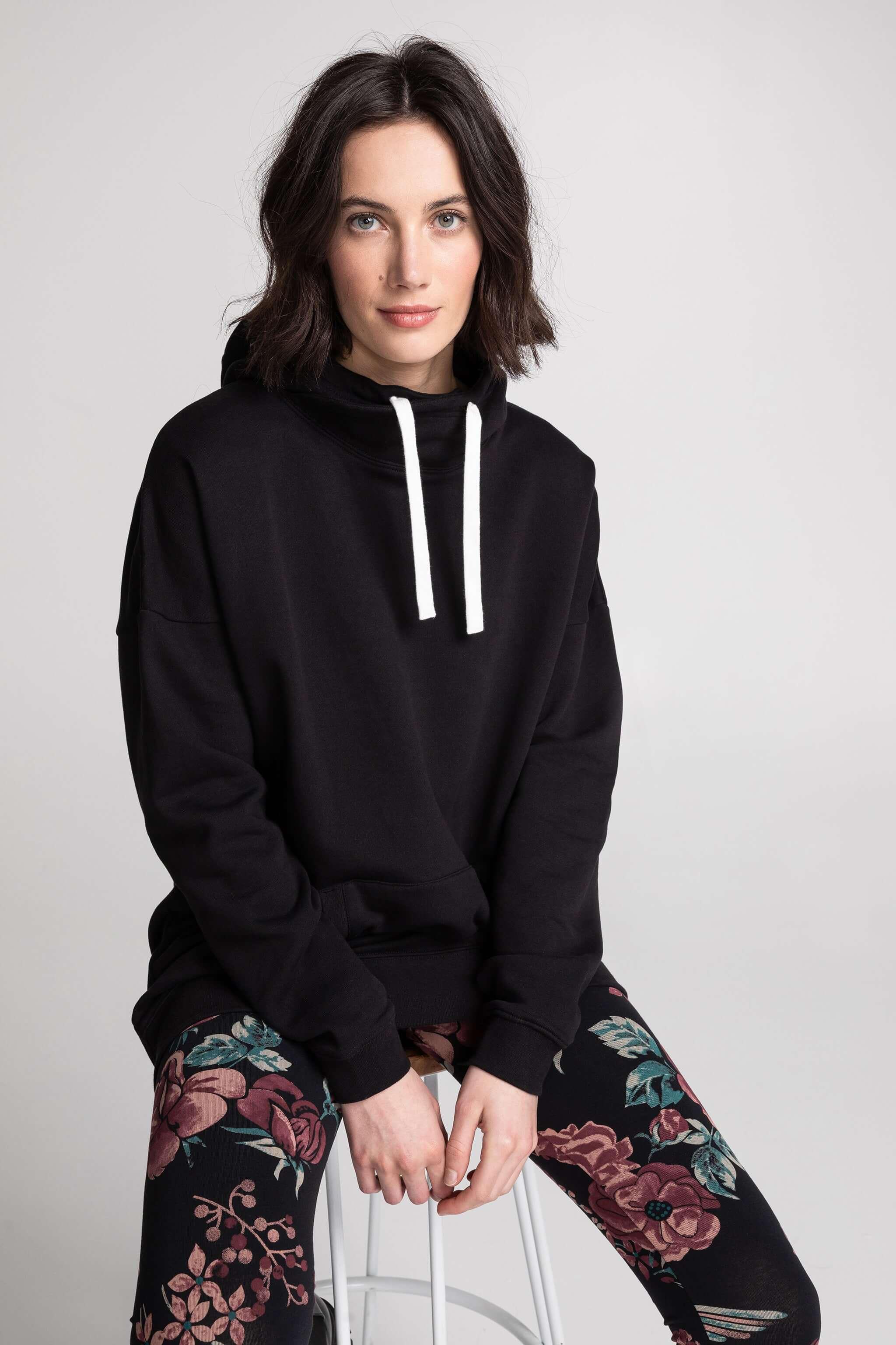 Nouveau! Hoodie long col croisé uni - Original Au Coton