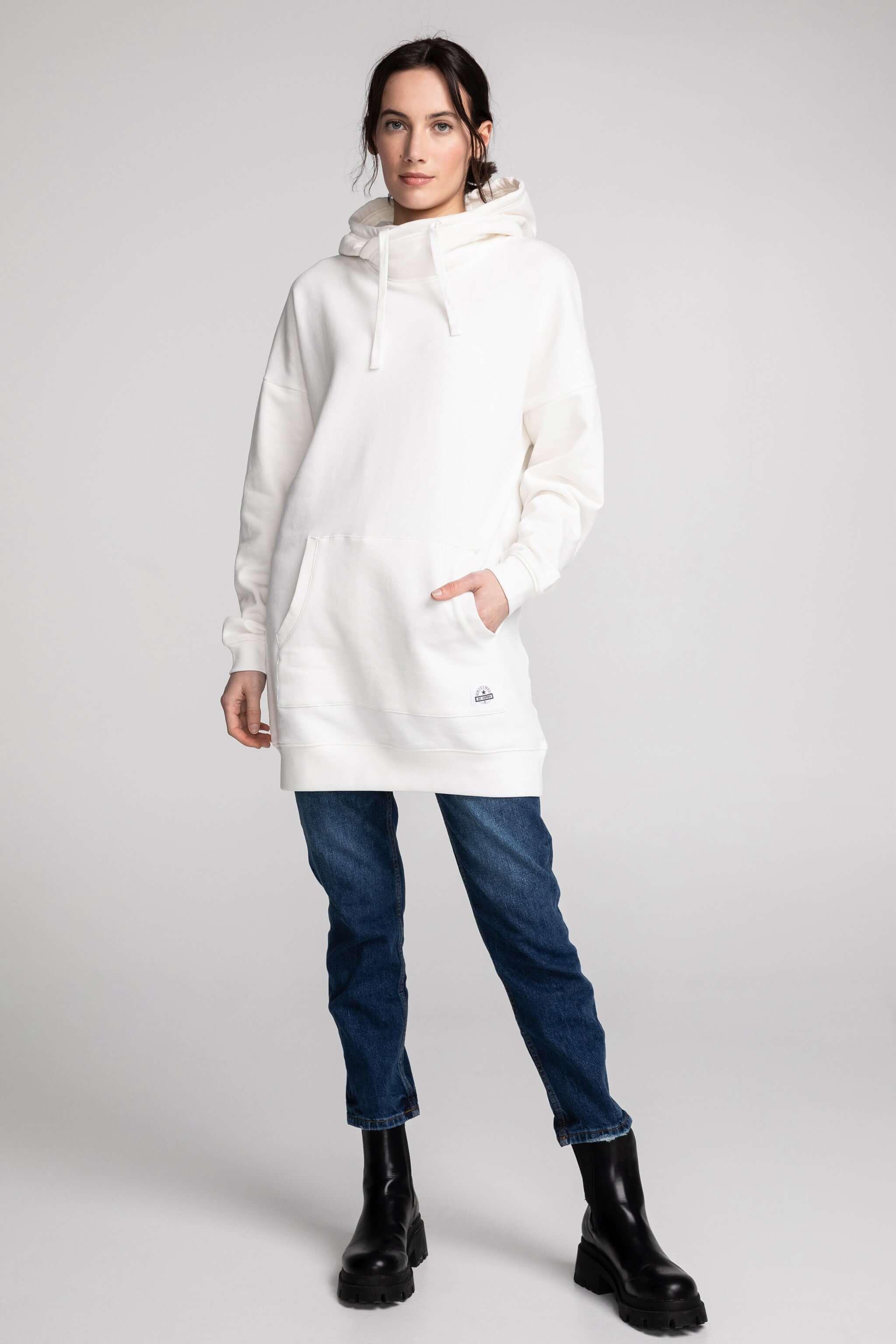 Nouveau! Hoodie long col croisé uni - Original Au Coton