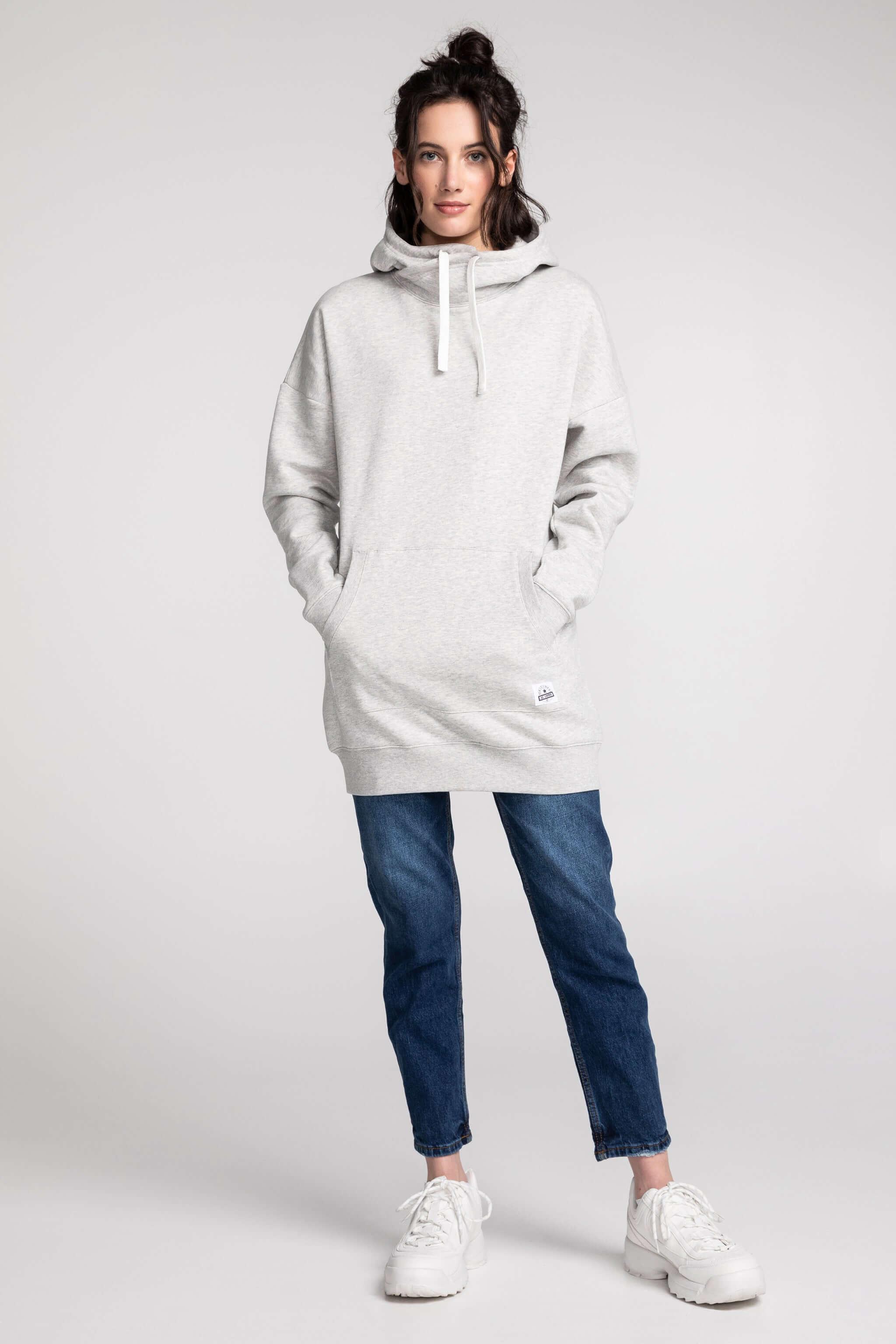 Nouveau! Hoodie long col croisé uni - Original Au Coton