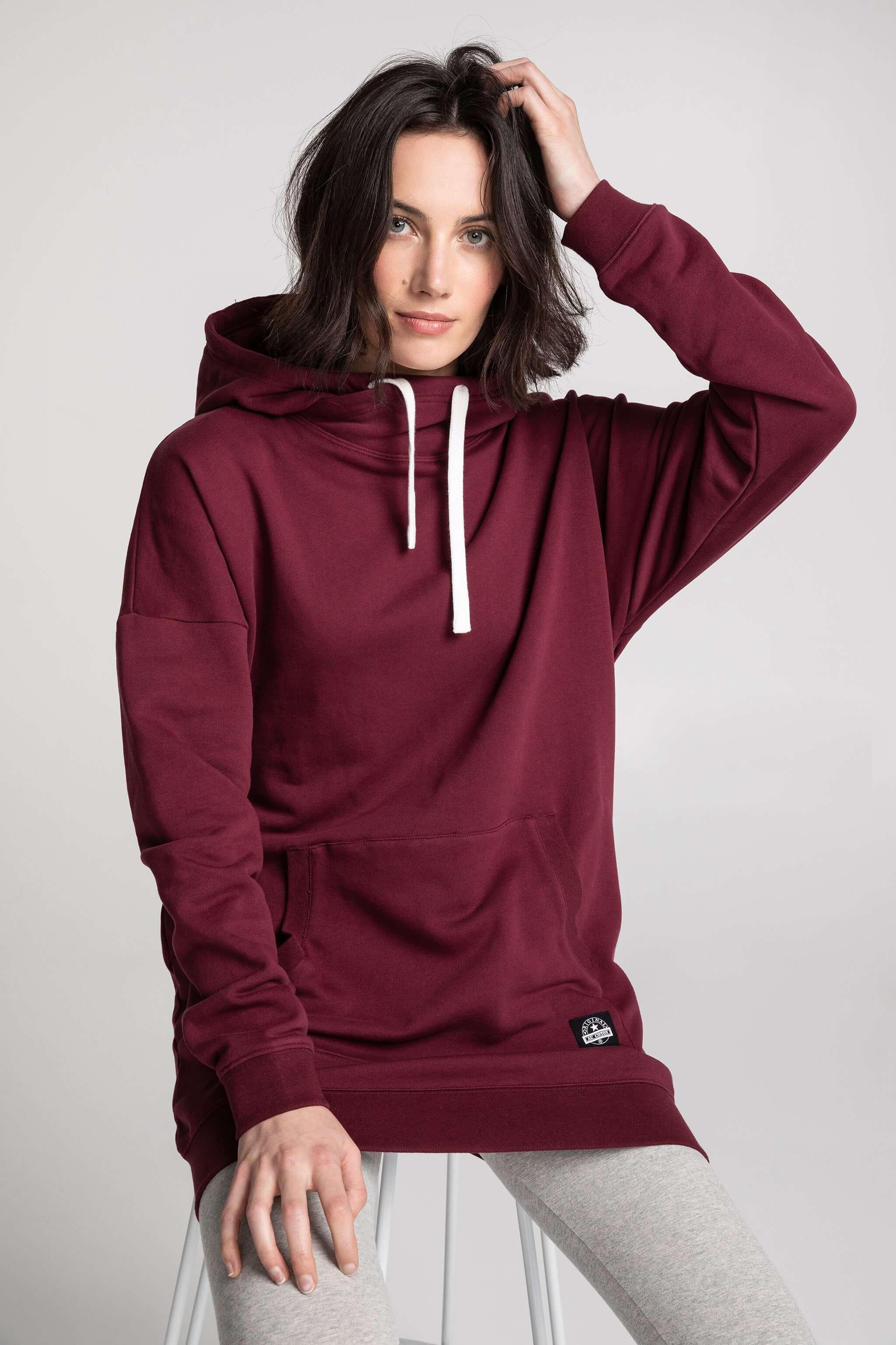 Nouveau! Hoodie long col croisé uni - Original Au Coton