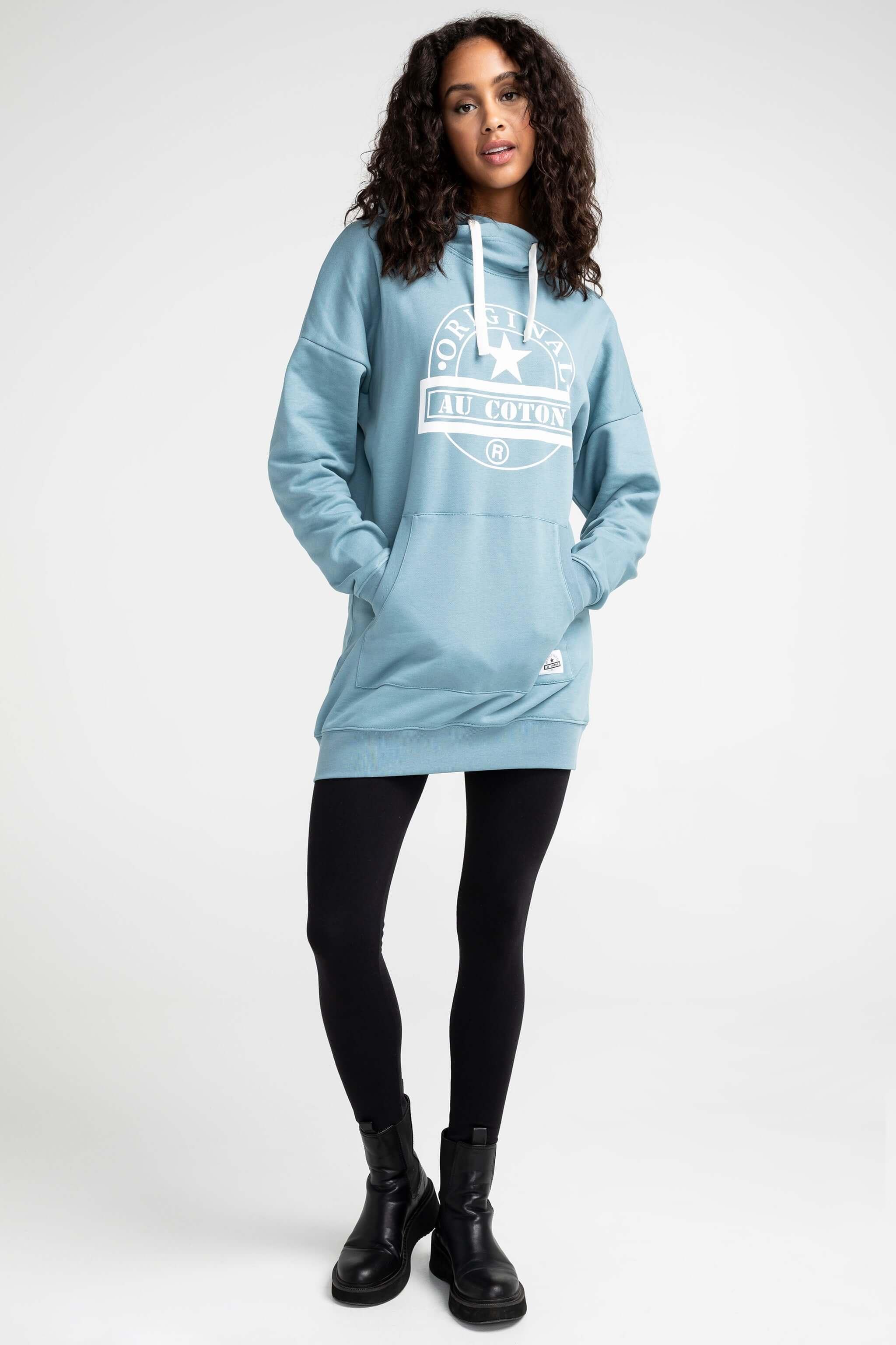 Hoodie long col croisé Original - Original Au Coton