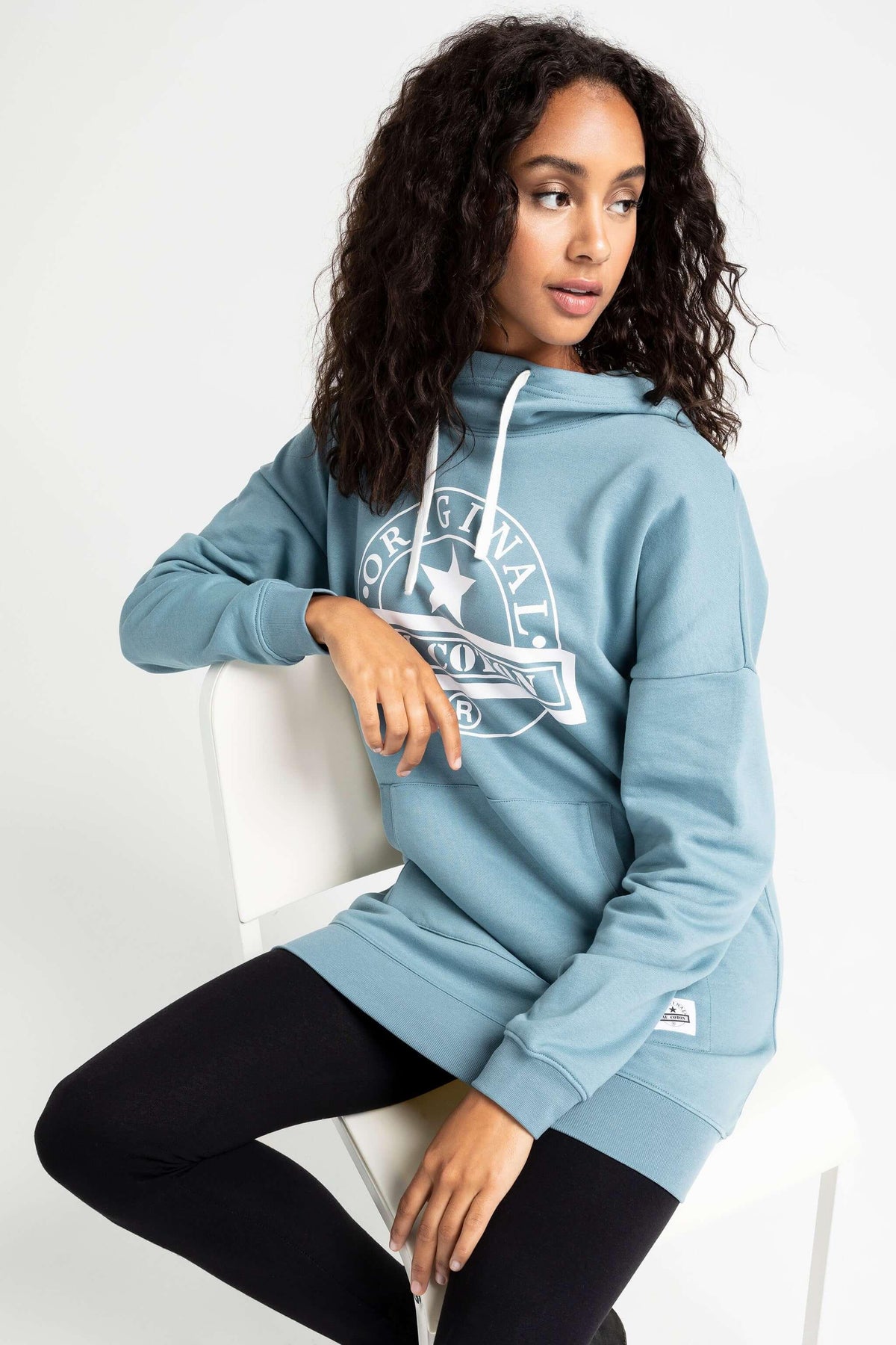 Hoodie long col croisé Original - Original Au Coton