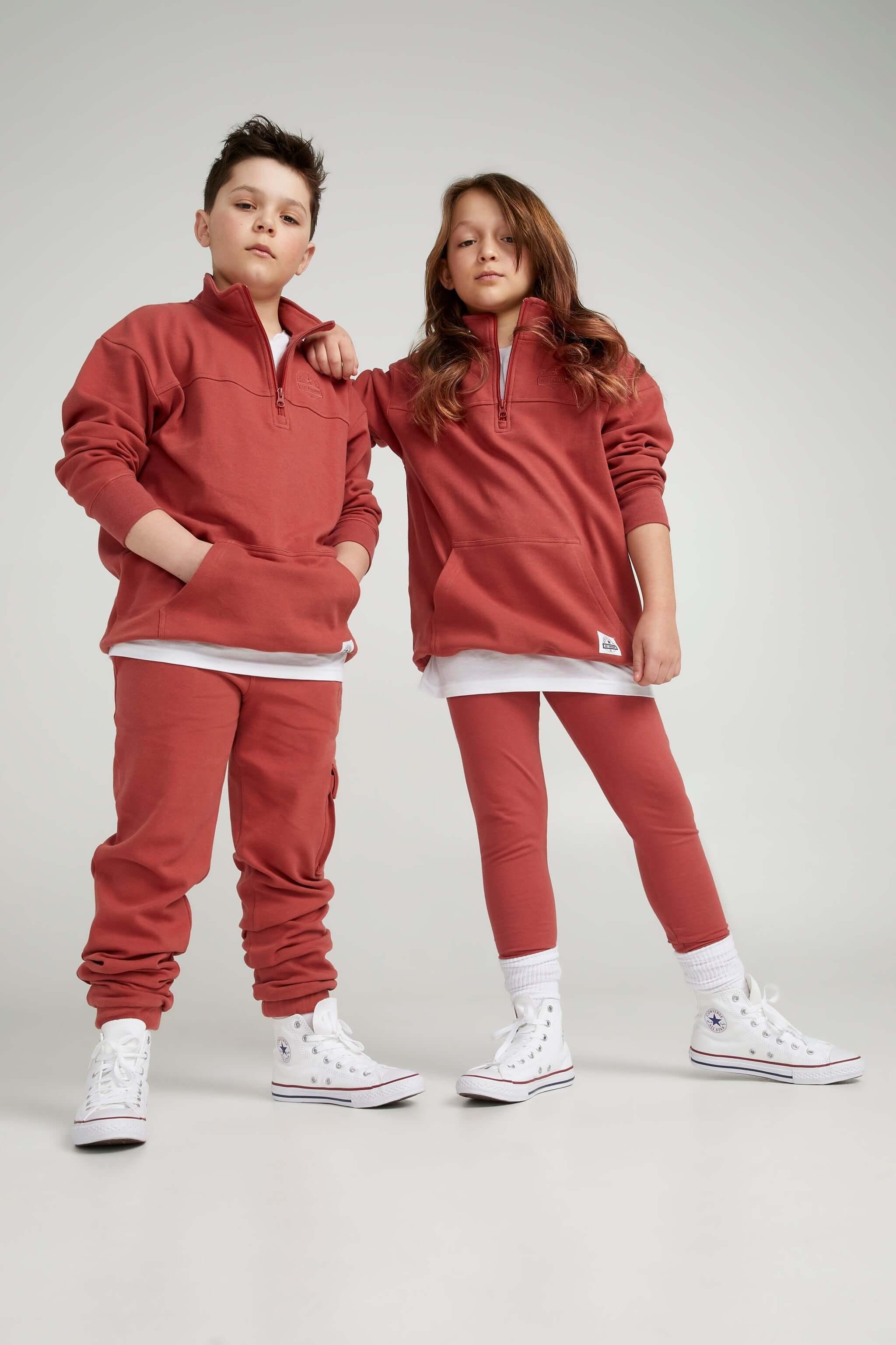 Chandail demi-zip unisexe en coton ouaté pour enfant - Original Au Coton