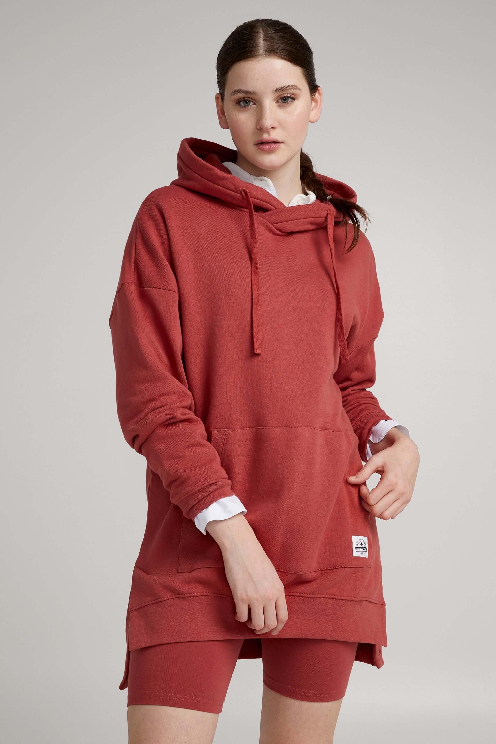 Hoodie long col croisé - Original Au Coton