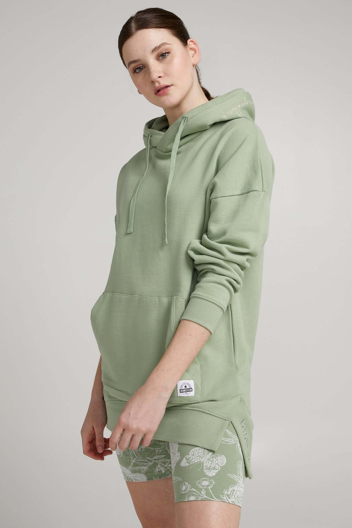 Hoodie long col croisé - Original Au Coton